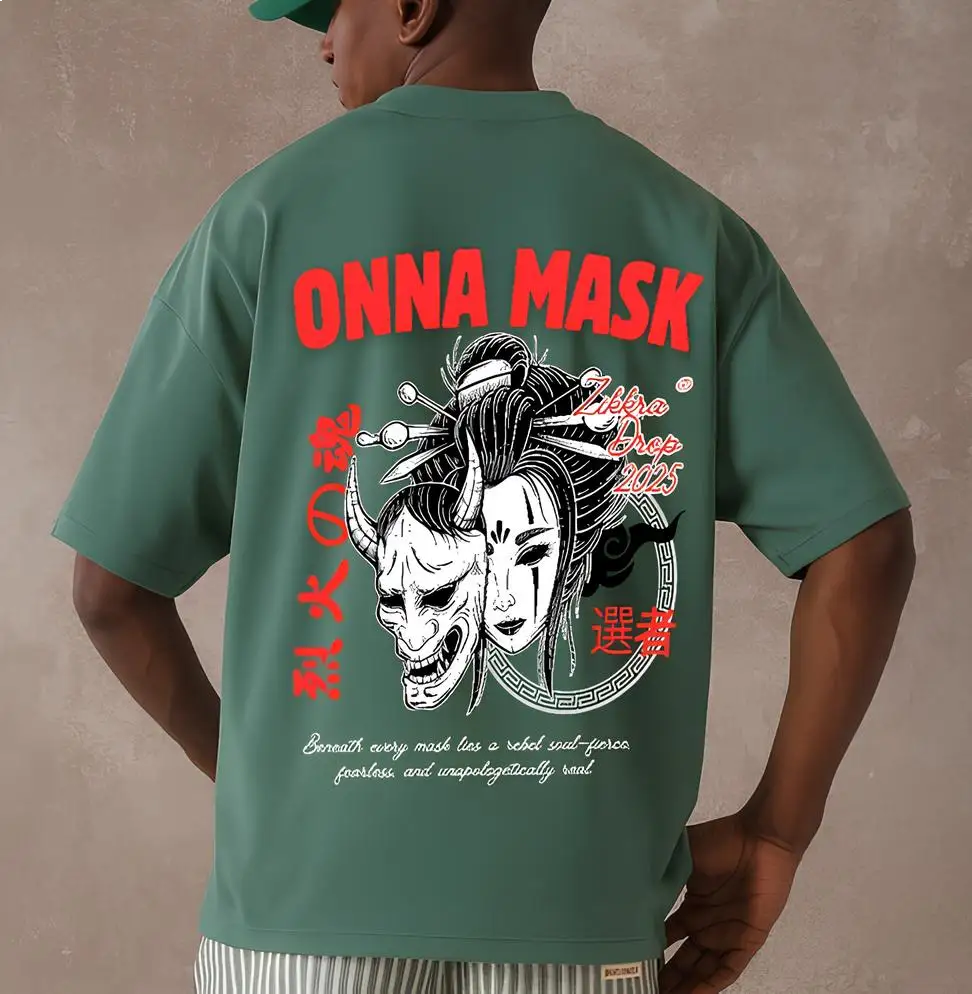 Onna Mask oversized tshirt design Available For Sale zikkra